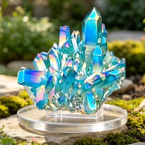 Titanium aura blue crystal - titanium,