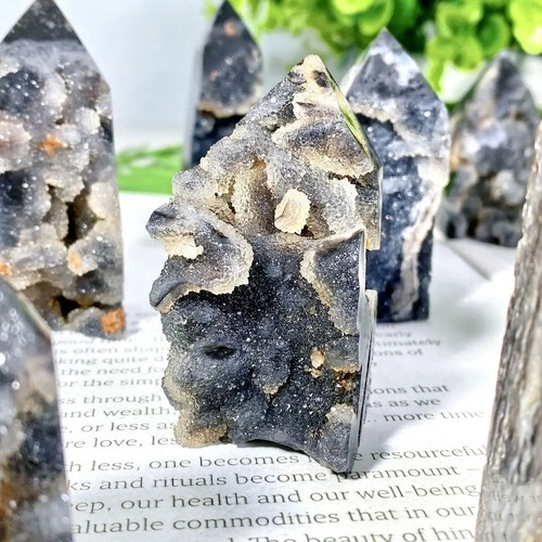 Natural black sphalerite - sphalerite, druzy