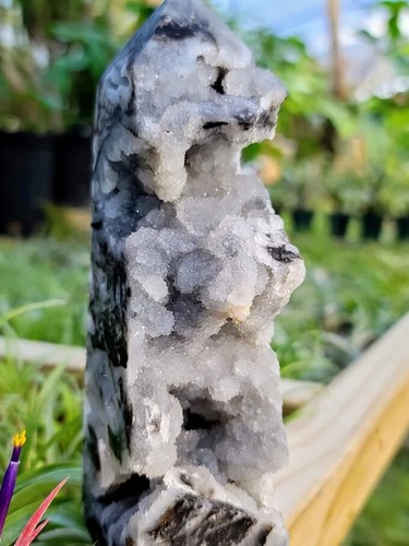 Raw druzy geode - druzy, black